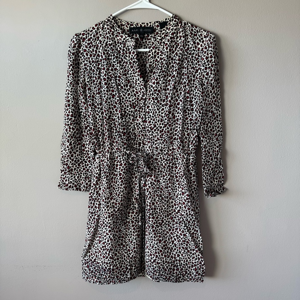 A.L.C. Barney’s New York 100% Silk Leopard Cheetah Dress Size 2